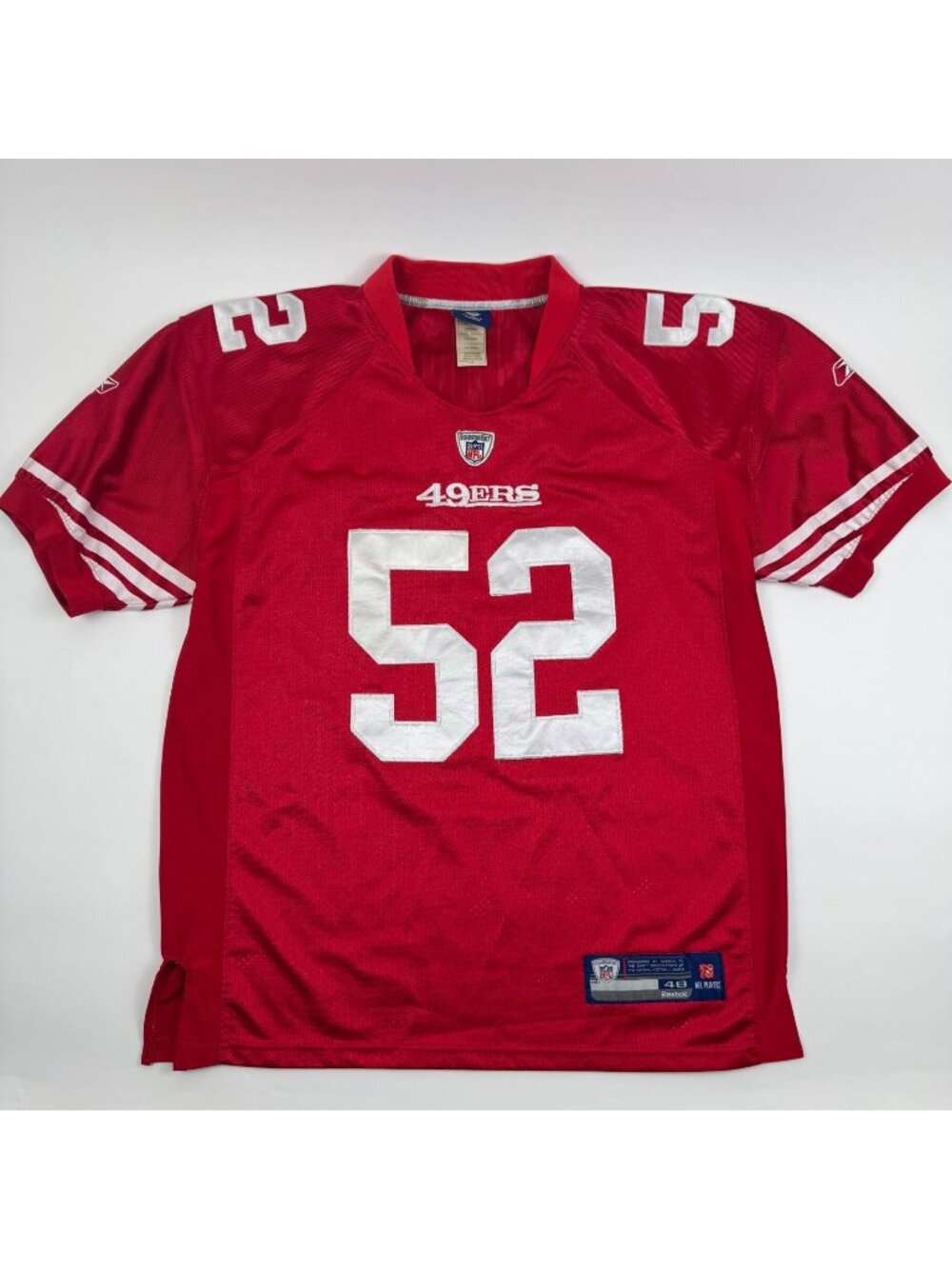 NFL Reebok Authentic San Francisco 49ers Patrick Willis Stitched Jersey, Size 48